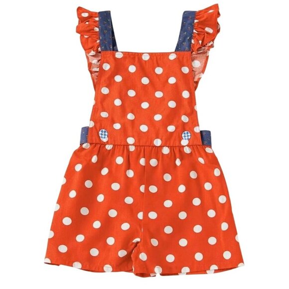 Matilda Jane Magical Day Red Polka Dot Romper Shortalls Overalls Size 2T - Picture 1 of 11